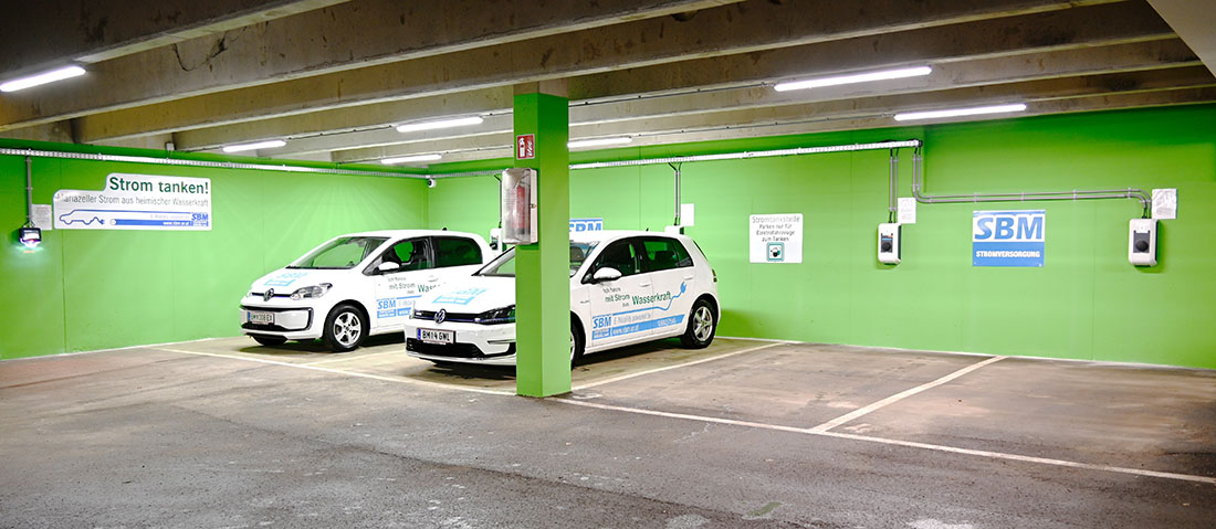 E-Ladestation in der Parkgarage Mariazell