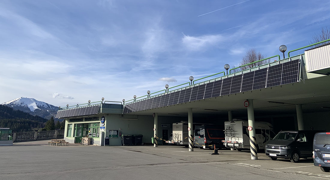 PV-Anlage auf dem Parkdeck Mariazell